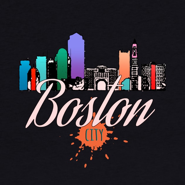 Cityscape of Boston, Massachusetts by DimDom